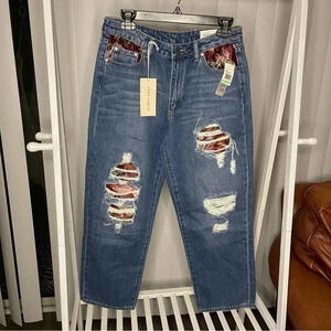 Vince Camuto Distressed Embroidered Jeans - Size 29